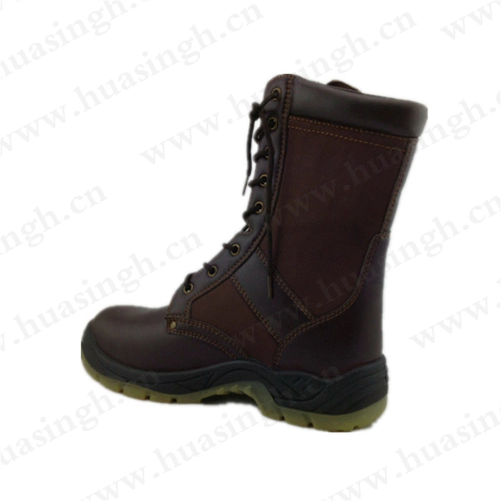 Ywq, Brown PU/PU Injection Outsole Combat Boot for Sale Hsm038