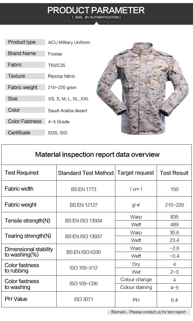 Us Military Style Camouflage Uniforms Bdu for Soldiers