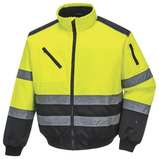 High Visibility Work Wear Safety Protective Apparel Reflective Waterproof Pilot Jacket for Adults