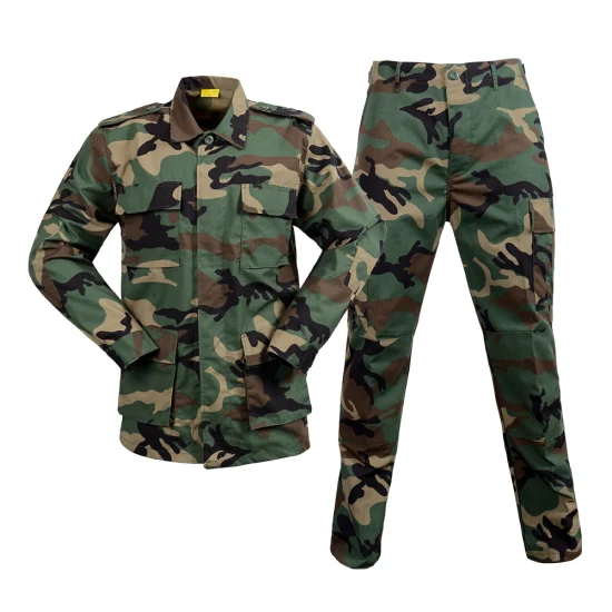 Military Police Style Mens Combat Tactical 65%Polyester & 35% Cotton Woodland Camouflage Bdu Army Style Uniform