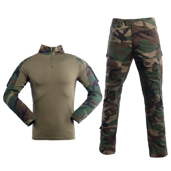 Jungle Desert Camouflage Color Custom Uniform Clothes Manufacture Wholesale Frog Suit Combat Shirt and Tactical Pants Military Style Uniform